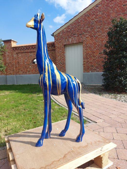 Beeld, 100 cm high giraffe with artistic colors - 100 cm -, Antiek en Kunst, Kunst | Designobjecten
