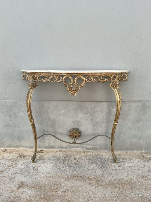 Wandtafel - Grote bronzen console met twee poten. - Brons,, Antiek en Kunst, Antiek | Overige Antiek