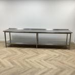 Tweedehands Horeca RVS werktafel, (bxd) 347x80 cm