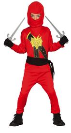 Ninja Pak Jumpsuit Kind Rood, Kinderen en Baby's, Carnavalskleding en Verkleedspullen, Verzenden, Nieuw