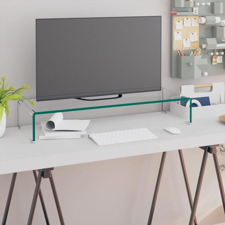 vidaXL Tv-meubel/monitorverhoger transparant 80x30x13 cm, Huis en Inrichting, Kasten |Televisiemeubels, Nieuw, Verzenden