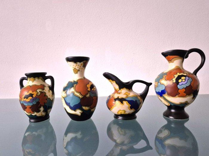 Plateelbakkerij Zuid-Holland - Vase (4) - Faïence - Décor, Antiquités & Art, Antiquités | Verre & Cristal