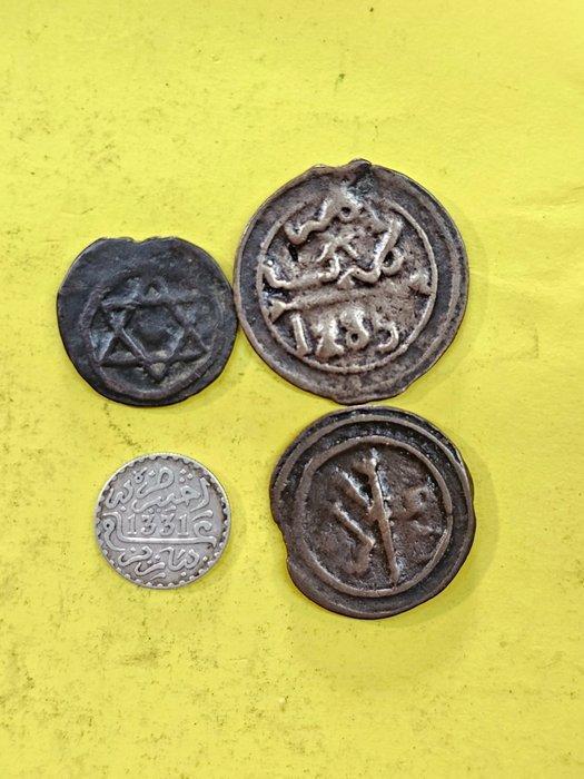 Marokko. 1/10 Real + 4 Falus + 2 Falus + 1 Falus (Zonder, Postzegels en Munten, Munten | Azië