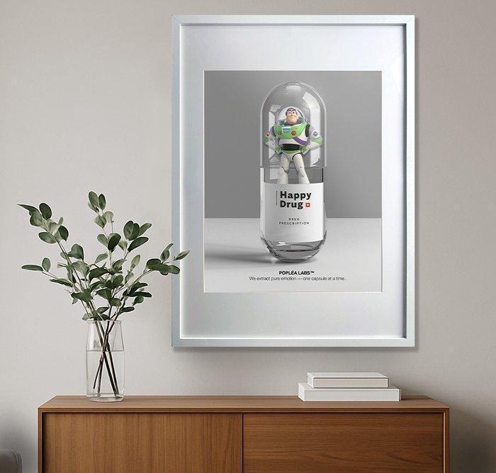 Poplea - HAPPY DRUG - POPLEA LABS - BUZZ, Antiek en Kunst, Kunst | Schilderijen | Modern