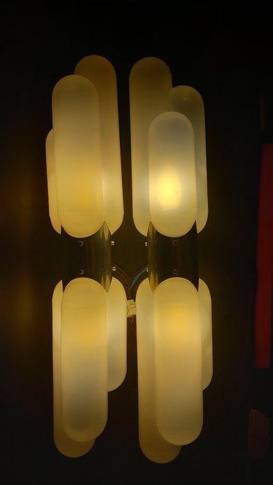 Wandlamp (2) - Torpedo - Glas - Metaal, Antiek en Kunst, Antiek | Verlichting