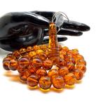 Tesbih (misbaha) gebedssnoer van kralen in cognackleur, 52,6