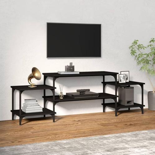 vidaXL Tv-meubel 157x35x52 cm bewerkt hout zwart, Maison & Meubles, Armoires | Mobilier de télévision, Envoi