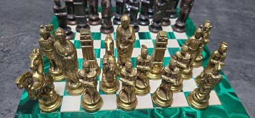 Schaakspel - messing brons, Antiek en Kunst, Curiosa en Brocante
