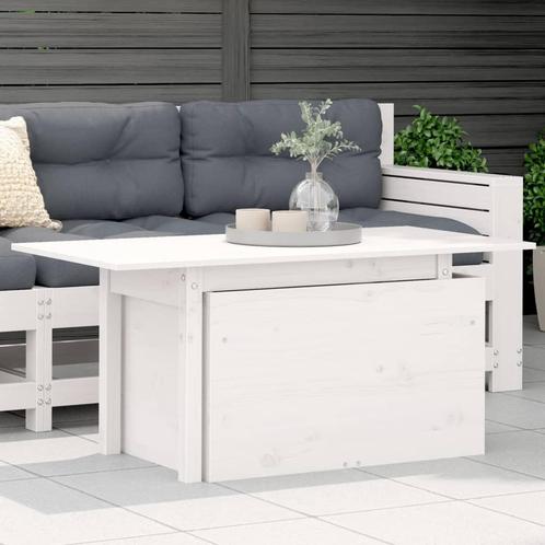 vidaXL Table de jardin blanc 100x50x75 cm bois massif de, Jardin & Terrasse, Ensembles de jardin, Neuf, Envoi