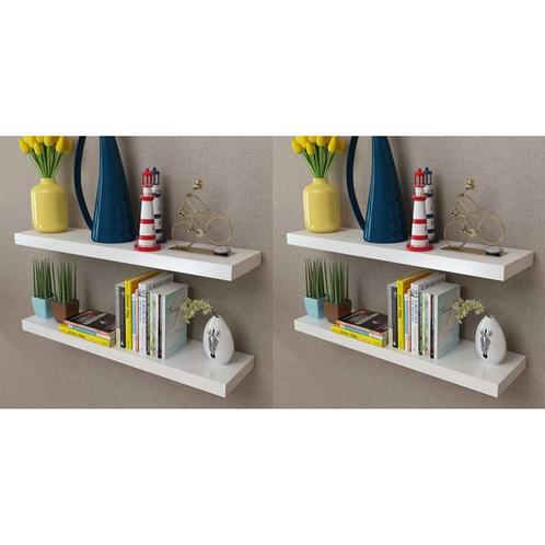 vidaXL Wandplanken 4 st 80 cm wit, Huis en Inrichting, Kasten | Wandmeubels, Nieuw, Verzenden