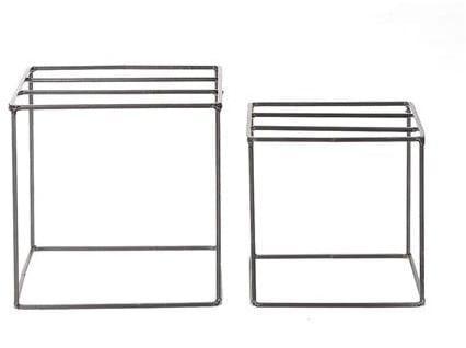 Kubus Metaal display set 2 stuks grootste 18x18 cm, Huis en Inrichting, Woonaccessoires | Kunstplanten en Kunstbloemen, Nieuw
