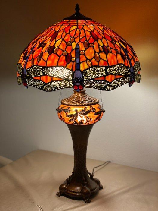 XXL Tiffany stijl tafellamp Studio Orange DRAGONFLY lamp met, Antiquités & Art, Art | Objets design