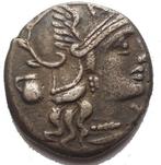 Romeinse Republiek. Sex. Pompeius Fostlus, 137 BC. Denarius, Postzegels en Munten