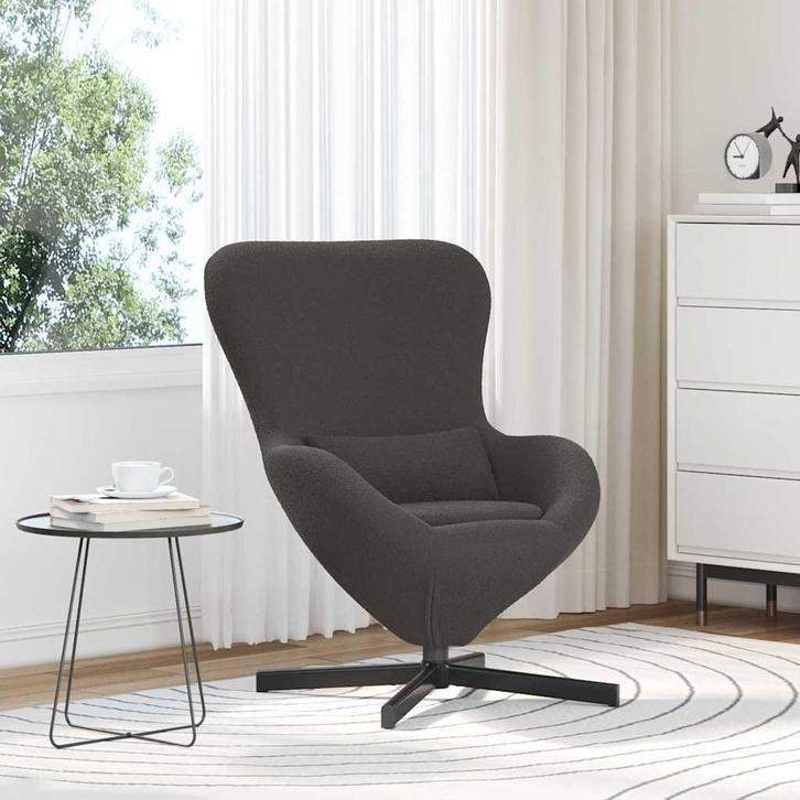 vidaXL Eivormige stoel Donkergrijs 63 x 73 x 90 cm, Huis en Inrichting, Fauteuils, Nieuw, Verzenden