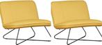 Set van 2 Gele leren industriële stoels zonder armleuning -, Ophalen of Verzenden