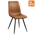 Stoelen | SPECTRA | Microvezel/Metaal | Cognac | Zwarte, Verzenden, Nieuw in verpakking