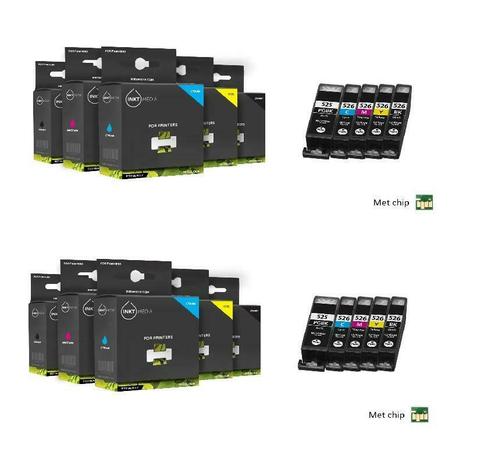 AANBIEDING Canon pgi-525 en cli-526 serie 10X MET CHIP inktm, Computers en Software, Printers, Verzenden