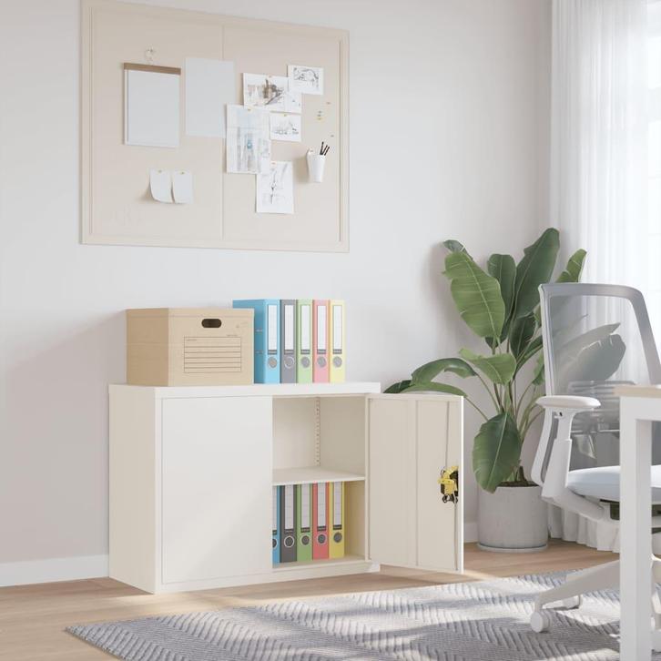 vidaXL Archiefkast 90x40x70 cm staal wit, Huis en Inrichting, Kasten | Overige, Nieuw, Verzenden