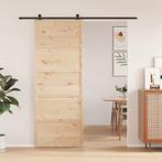vidaXL Schuifdeur 80x208 cm massief grenenhout, Doe-het-zelf en Bouw, Verzenden, Nieuw