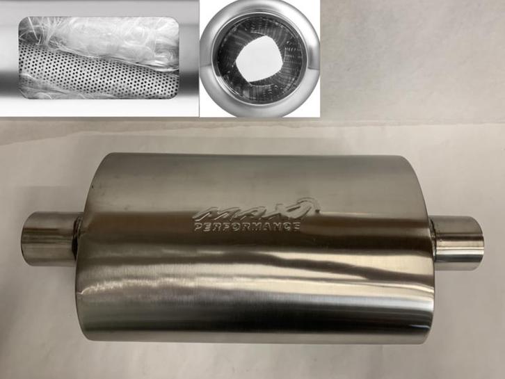 MAX Spiral Straight Flo Performance rvs uitlaat demper 2,5, Auto-onderdelen, Overige Auto-onderdelen, Nieuw, Ophalen of Verzenden