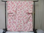 Kimono japonais en pure soie, fleurs de prunier roses,