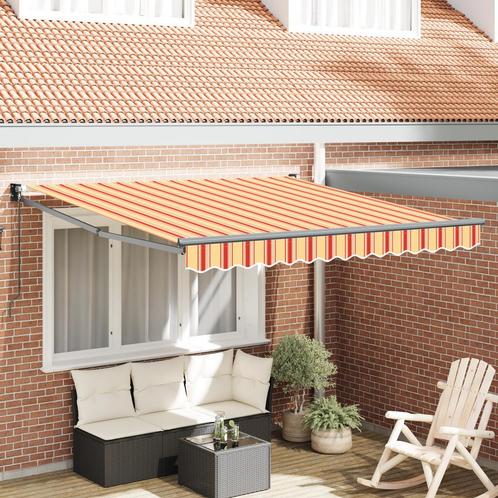 vidaXL Handmatige Uittrekbare Markies Geel en Oranjem, Tuin en Terras, Zonneschermen, Nieuw, Verzenden