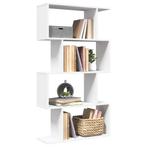 vidaXL Kamerverdeler Boekenkast 4-laags Wit 70x24x129 cm, Huis en Inrichting, Verzenden, Nieuw