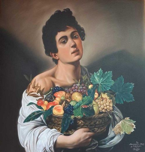 Prykhodko Maryna (1990), after Caravaggio - Giovane con, Antiquités & Art, Art | Peinture | Classique