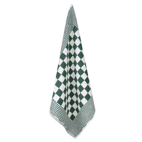 Handdoeken Groen En Witte Blok 52x55cm Katoen - Treb Towels, Huis en Inrichting, Keuken | Textiel, Theedoek of Handdoek, Overige kleuren