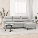 vidaXL Driezitsbank met voetenbank 180 cm microvezelstof, Verzenden, Nieuw