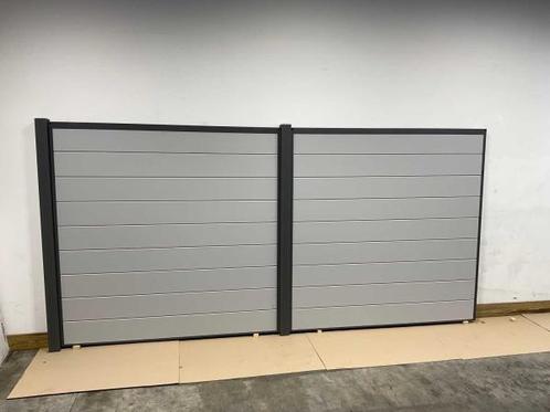 Veiling - Aluminium schuttingdeel - Lichtgrijs - 379x181 cm, Tuin en Terras, Schuttingen, Nieuw