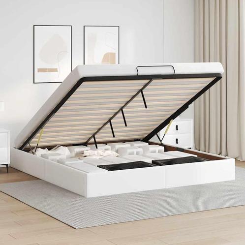 vidaXL Bedframe zonder matras 180x200 cm kunstleer wit, Huis en Inrichting, Slaapkamer | Bedden, Nieuw, Verzenden