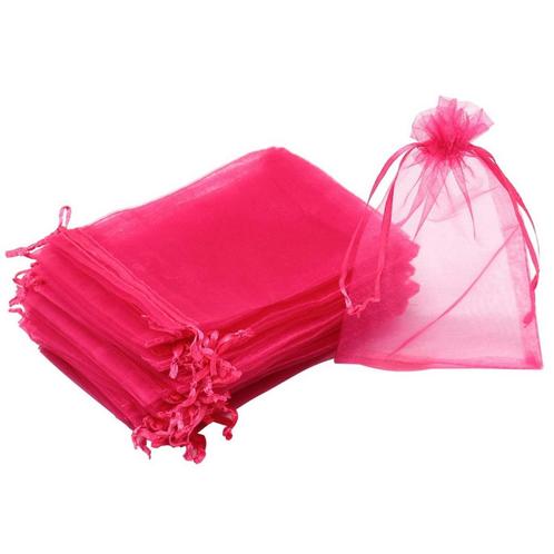 Fako Bijoux® - Organza Zakjes - 10x15cm - Fuchsia - 50 Stuks, Diversen, Cadeauverpakkingen, Verzenden