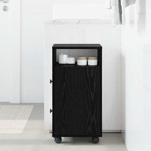 vidaXL Smalle Badkamerkast Zwart eiken 33 x 23 x 65 cm, Huis en Inrichting, Kasten | Overige, Nieuw, Verzenden
