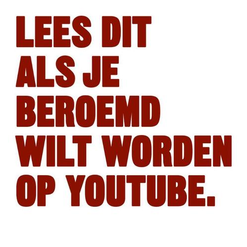 Lees dit als je beroemd wilt worden op YouTube. / Lees dit, Boeken, Kunst en Cultuur | Fotografie en Design, Zo goed als nieuw