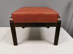 Voetbankje - Hout, Leder, Antiek en Kunst