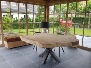 Ronde Boomstamtafel | Grootste voorraad | Direct leverbaar beschikbaar voor biedingen