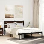 vidaXL Bedframe met hoofdbord zonder matras bruin eiken, Huis en Inrichting, Verzenden, Nieuw