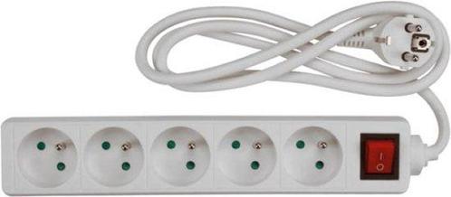 Tweedekans | Perel Stekkerdoos met schakelaar, 5, Doe-het-zelf en Bouw, Elektriciteit en Kabels, Ophalen of Verzenden