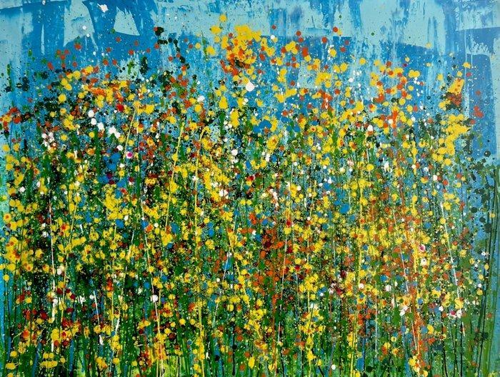 Jane Grieco - Flores- Tableau, unique, format XXL., Antiquités & Art, Art | Peinture | Moderne