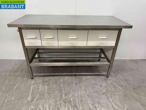 RVS Werktafel 160 x 70 x 87 cm met 4 laden Horeca, Zakelijke goederen, Horeca | Meubilair en Inrichting, Ophalen of Verzenden