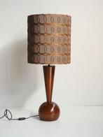 Vintage wood table lamp/Jab Fabric - Lamp - Hout, Textiel, Antiquités & Art