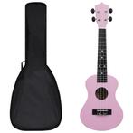 vidaXL Ukuleleset met tas voor kinderen sopraan 23 roze, Muziek en Instrumenten, Verzenden, Nieuw