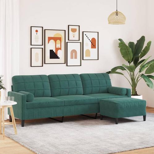 vidaXL Driezitsbank met voetenbank 210 cm fluweel, Huis en Inrichting, Zetels | Zetels, Nieuw, Verzenden