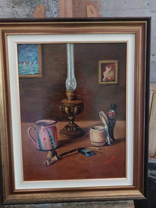Beniamino Ascione (1895-1977) - Natura morta con lampada e, Antiek en Kunst, Kunst | Schilderijen | Klassiek