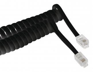 Headset RJ10 gedraaide kabel - Nedis - 2 meter (Zwart), Informatique & Logiciels, Pc & Câble réseau, Envoi