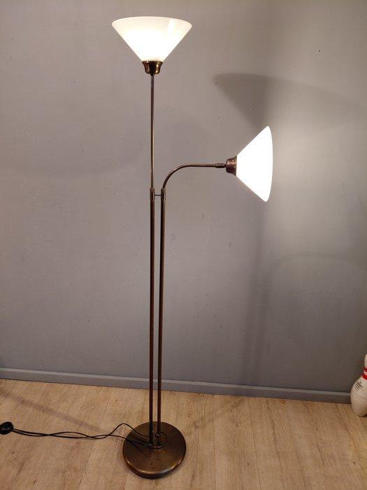 Staande lamp - Messing, Glas - Berliner, Antiek en Kunst, Curiosa en Brocante