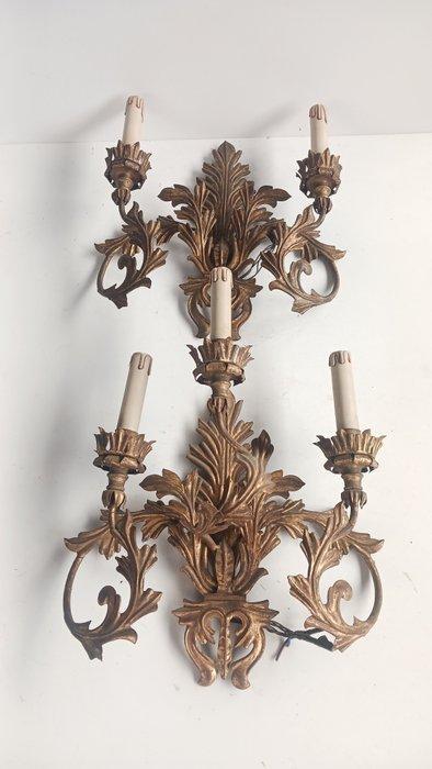 Wandkandelaar (2) - Smeedijzer - Wandlamp paar, Antiek en Kunst, Curiosa en Brocante