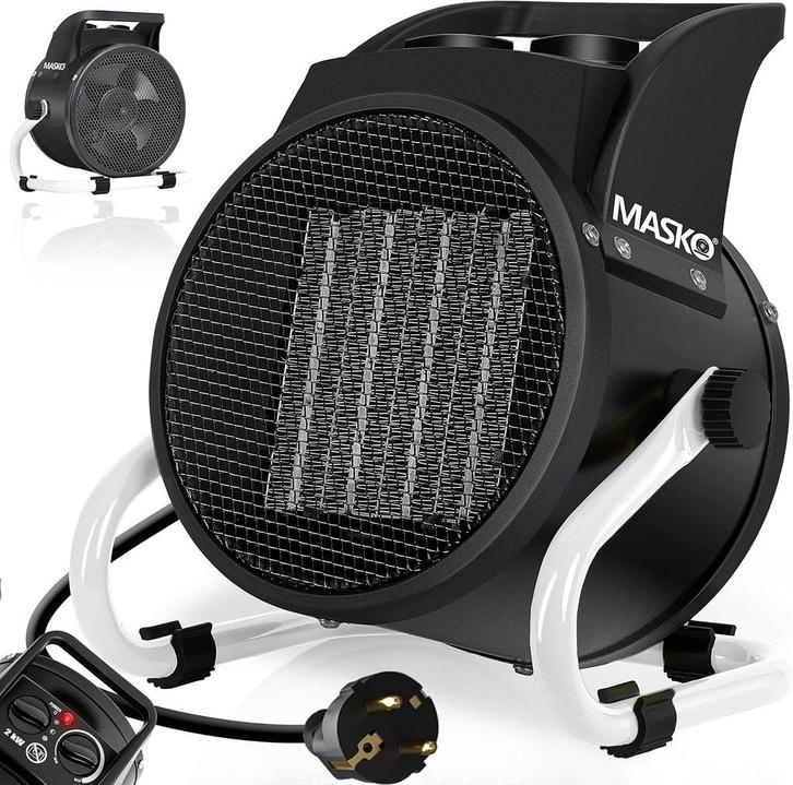 Ventilatorkachel - Elekrtische kachel - 2000W - Zwart - MASK, Huis en Inrichting, Woonaccessoires | Overige, Verzenden