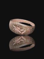 Oud-Romeins Stunning Buste Seal Ring (Zonder Minimumprijs), Antiek en Kunst